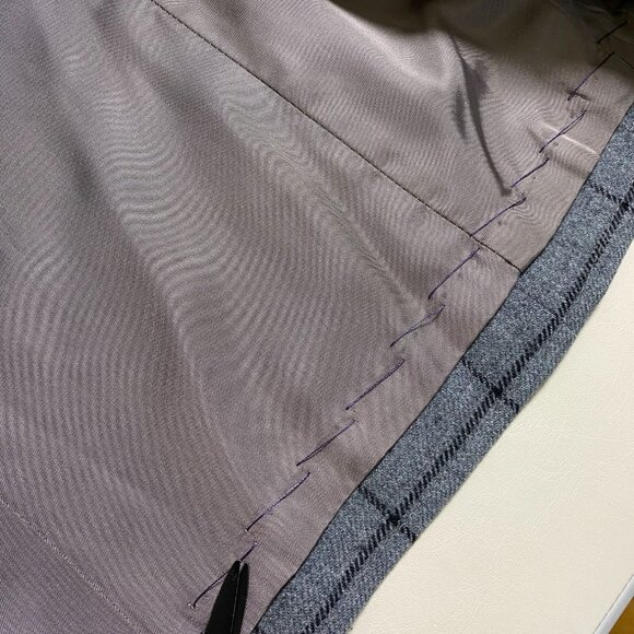 VTG Pendleton Virgin Wool Blazer Jacket Gray Windowpane size 12 Petite Plaid USA - Picture 5 of 16